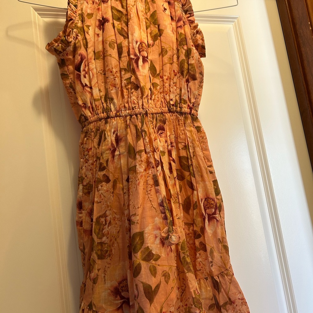Zimmermann Kids Dress in Peach and Floral